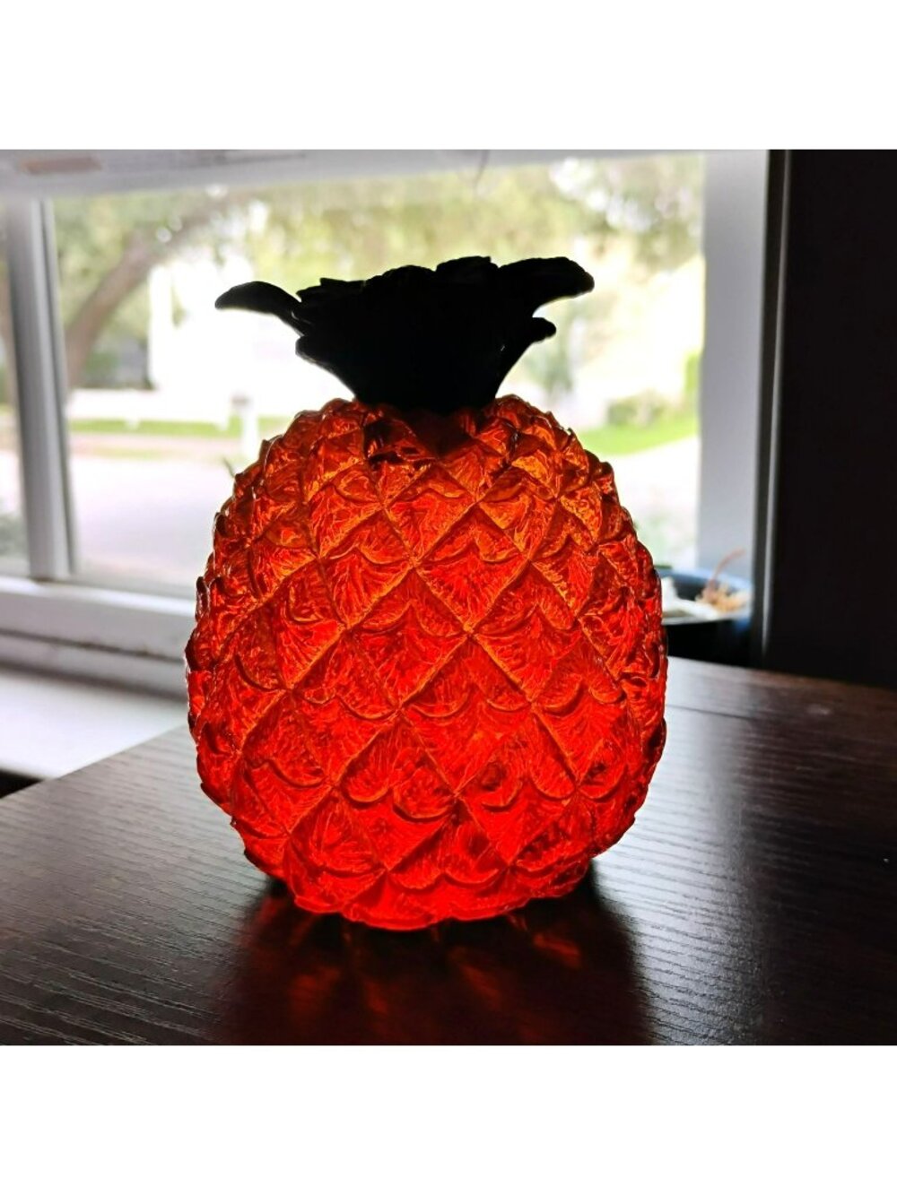 Vintage Lucite Pineapple Figurine Paperweight, Acrylic Resin Fruit Sculpture
